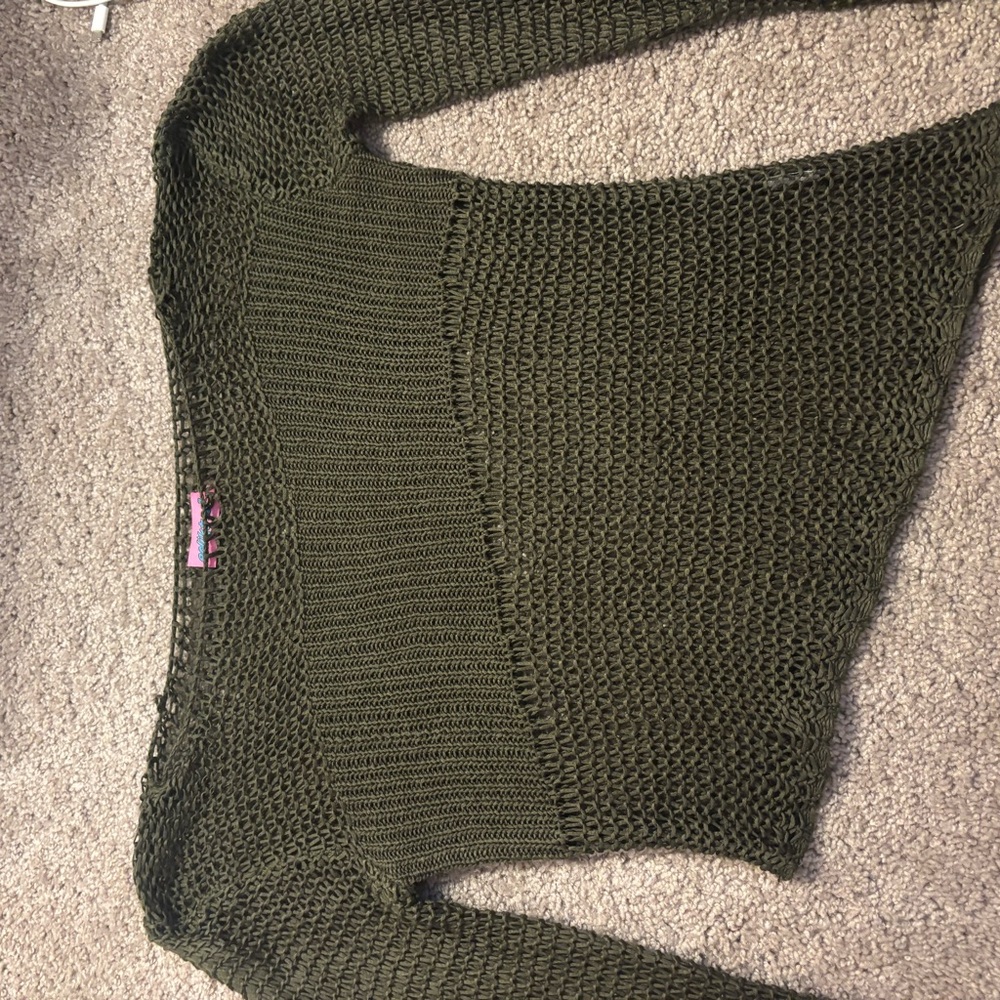 Edikted Off-the-Shoulder Olive Sweater